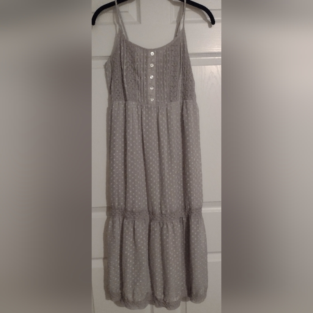 Silver or gray adjustable midi dress